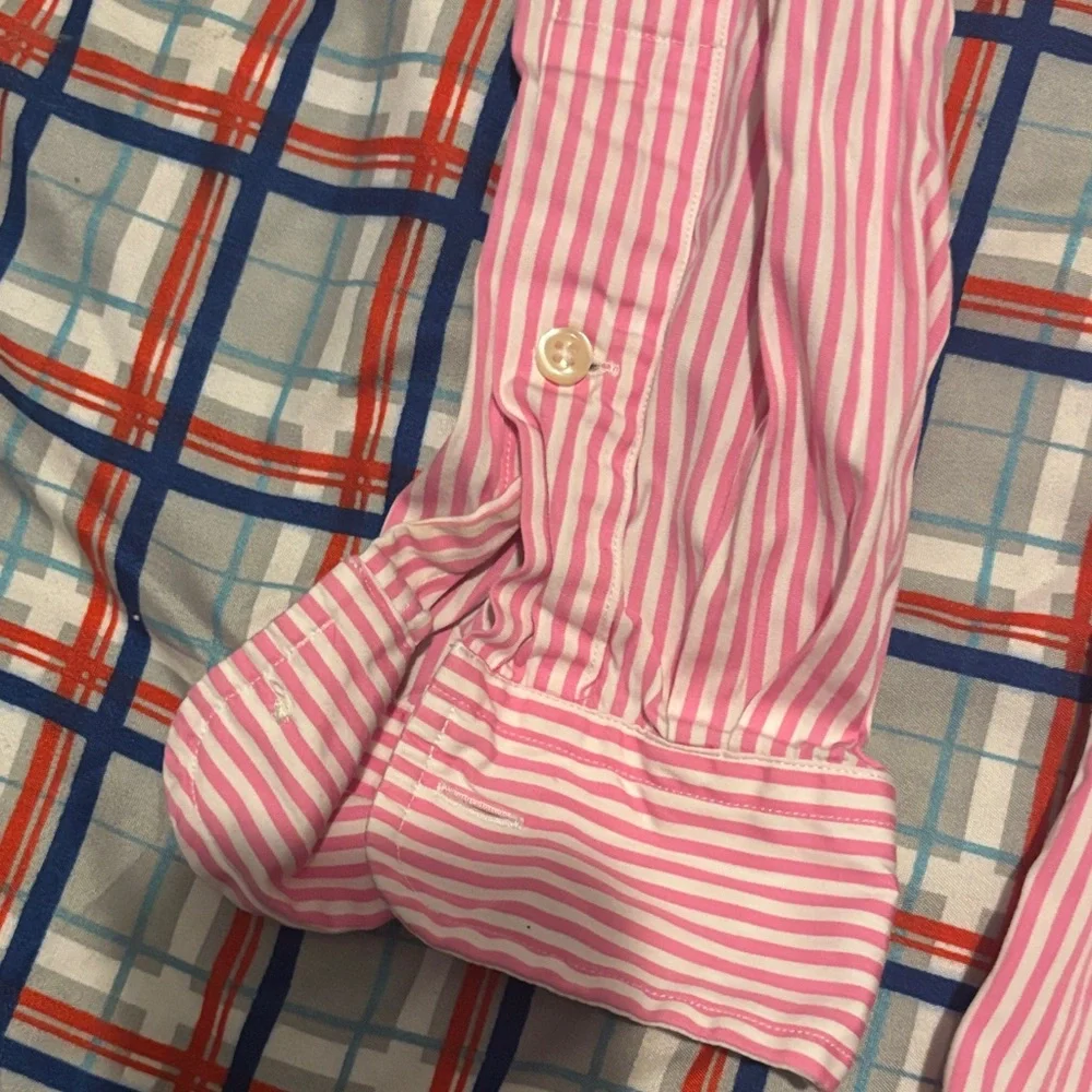 Polo by Ralph Lauren Pink and White Striped Button-Up Shirt - Picture 9 of 11